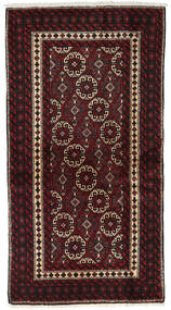  Beluch Matta 104X192 Äkta Orientalisk Handknuten Mörkbrun/Mörkröd (Ull, Persien/Iran)