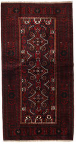  Beluch Matta 108X207 Äkta Orientalisk Handknuten Mörkröd (Ull, Persien/Iran)