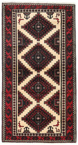  Beluch Matta 96X182 Äkta Orientalisk Handknuten Mörkbrun/Beige (Ull, Persien/Iran)