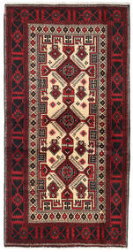  Beluch Matta 100X190 Äkta Orientalisk Handknuten Mörkbrun/Mörkröd (Ull, Persien/Iran)