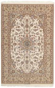  Isfahan Silkesvarp Matta 158X237 Äkta Orientalisk Handvävd Ljusgrå/Beige/Brun (Ull/Silke, Persien/Iran)