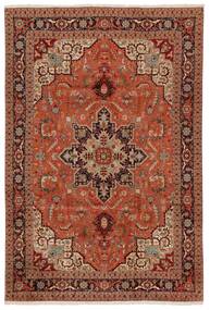  Tabriz 50 Raj Matta 203X304 Äkta Orientalisk Handknuten Mörkbrun/Röd (Ull/Silke, Persien/Iran)