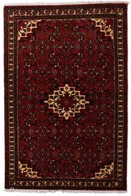  Hosseinabad Matta 102X155 Äkta Orientalisk Handknuten Mörkbrun/Mörkröd (Ull, Persien/Iran)