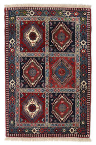 Yalameh Matta 87X132 Äkta Orientalisk Handknuten Mörkgrå/Mörkbrun (Ull, Persien/Iran)