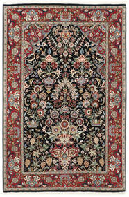  Ilam Sherkat Farsh Silke Matta 105X155 Äkta Orientalisk Handknuten Mörkröd/Ljusgrå (Ull/Silke, Persien/Iran)