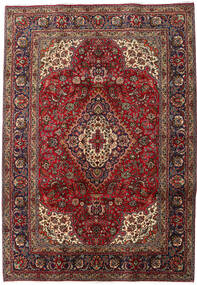  Tabriz Matta 203X293 Äkta Orientalisk Handknuten Mörkröd/Ljusbrun (Ull, Persien/Iran)