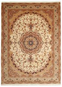  Tabriz 50 Raj Matta 250X336 Äkta Orientalisk Handknuten Brun/Ljusbrun Stor (Ull/Silke, Persien/Iran)