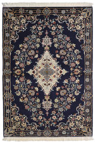  Isfahan Silkesvarp Matta 112X160 Äkta Orientalisk Handknuten Mörklila/Ljusgrå/Mörkgrå (Ull/Silke, Persien/Iran)