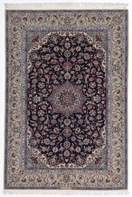  Isfahan Silkesvarp Matta 160X235 Äkta Orientalisk Handknuten Ljusgrå/Mörklila (Ull/Silke, Persien/Iran)