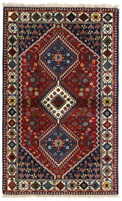  Yalameh Matta 98X160 Äkta Orientalisk Handknuten Mörkröd/Svart (Ull, Persien/Iran)