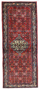  Hamadan Matta 79X197 Äkta Orientalisk Handknuten Hallmatta Mörkröd/Svart (Ull, Persien/Iran)