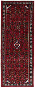  Hosseinabad Matta 78X206 Äkta Orientalisk Handknuten Hallmatta Mörkbrun/Mörkröd (Ull, Persien/Iran)