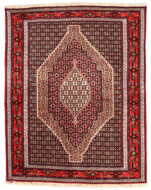  Senneh Matta 123X157 Äkta Orientalisk Handknuten Mörkröd/Svart (Ull, Persien/Iran)