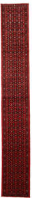  Hosseinabad Matta 74X390 Äkta Orientalisk Handknuten Hallmatta Mörkröd/Mörkbrun (Ull, Persien/Iran)