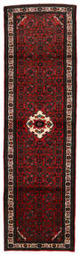  Hosseinabad Matta 85X319 Äkta Orientalisk Handknuten Hallmatta Mörkbrun/Mörkröd (Ull, Persien/Iran)