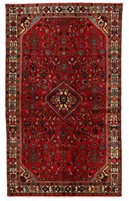  Hosseinabad Matta 125X208 Äkta Orientalisk Handknuten Mörkröd/Roströd (Ull, Persien/Iran)