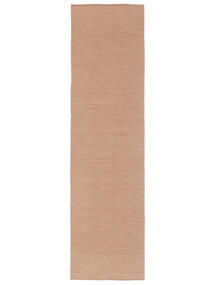  Kelim Loom - Dusty Rose Matta 80X300 Äkta Modern Handvävd Hallmatta Röd/Ljusbrun (Ull, Indien)