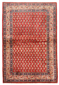  Sarough Matta 122X216 Äkta Orientalisk Handknuten Röd/Beige (Ull, )