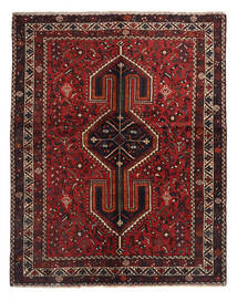  Shiraz Matta 159X203 Äkta Orientalisk Handknuten Mörkröd/Mörkbrun (Ull, Persien/Iran)