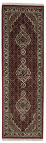  Tabriz Royal Matta 82X257 Äkta Orientalisk Handknuten Hallmatta Svart/Brun ()