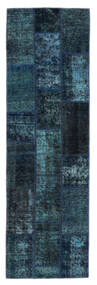  Patchwork - Persien/Iran Matta 78X253 Äkta Modern Handknuten Hallmatta Svart/Mörkblå (Ull, Persien/Iran)