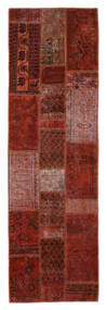  Patchwork - Persien/Iran Matta 78X254 Äkta Modern Handknuten Hallmatta Svart/Mörkröd (Ull, Persien/Iran)