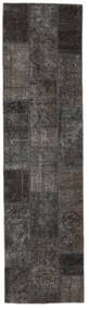  Patchwork - Persien/Iran Matta 81X305 Äkta Modern Handknuten Hallmatta Svart/Beige (Ull, Persien/Iran)