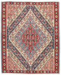  Kelim Senneh Matta 124X150 Äkta Orientalisk Handvävd Mörkbrun/Mörkgrå (Ull, Persien/Iran)
