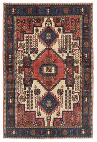  Nahavand Matta 136X203 Äkta Orientalisk Handknuten Svart/Röd (Ull, Persien/Iran)