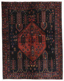  Afshar Matta 150X198 Äkta Orientalisk Handknuten Svart/Mörkbrun (Ull, Persien/Iran)