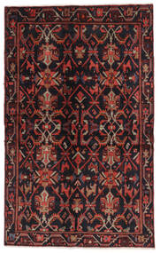  Hamadan Matta 132X212 Äkta Orientalisk Handknuten Svart/Mörkbrun (Ull, Persien/Iran)
