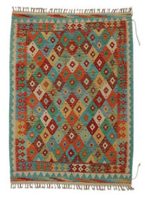  Kelim Afghan Old Style Matta 125X173 Äkta Orientalisk Handvävd Vit/Cremefärgad/Mörkröd (Ull, Afghanistan)