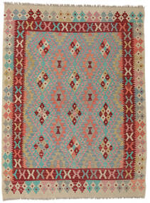  Kelim Afghan Old Style Matta 133X175 Äkta Orientalisk Handvävd Mörkbrun/Mörkgrå (Ull, Afghanistan)