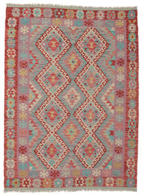  Kelim Afghan Old Style Matta 130X178 Äkta Orientalisk Handvävd Röd/Brun (Ull, Afghanistan)