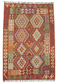  Kelim Afghan Old Style Matta 123X183 Äkta Orientalisk Handvävd Mörkbrun/Mörkgrön (Ull, Afghanistan)