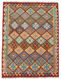 Kelim Afghan Old Style Matta 128X167 Äkta Orientalisk Handvävd Mörkgrön/Mörkbrun (Ull, Afghanistan)