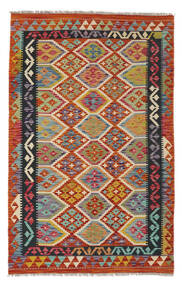  Kelim Afghan Old Style Matta 118X186 Äkta Orientalisk Handvävd Mörkröd/Mörkgrön (Ull, Afghanistan)