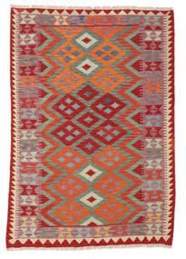  Kelim Afghan Old Style Matta 127X180 Äkta Orientalisk Handvävd Mörkröd/Mörkbrun (Ull, Afghanistan)