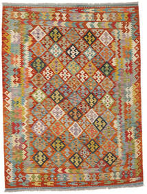  Kelim Afghan Old Style Matta 153X199 Äkta Orientalisk Handvävd Mörkröd/Mörkbrun (Ull, Afghanistan)