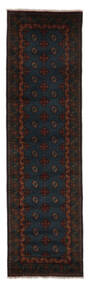  Afghan Matta 84X289 Äkta Orientalisk Handknuten Hallmatta Svart/Vit/Cremefärgad (Ull, Afghanistan)
