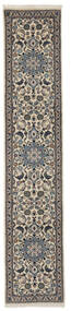  Nain Matta 57X292 Äkta Orientalisk Handknuten Hallmatta Svart/Mörkgrå (Ull, Persien/Iran)