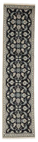  Nain Matta 74X308 Äkta Orientalisk Handknuten Hallmatta Svart/Beige (Ull, Persien/Iran)