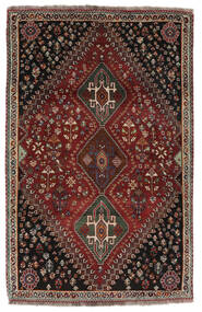  Shiraz Matta 118X190 Äkta Orientalisk Handknuten Svart/Mörkbrun (Ull, Persien/Iran)