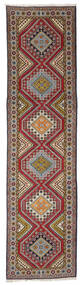  Saveh Matta 110X415 Äkta Orientalisk Handknuten Hallmatta Mörkbrun/Svart (Ull, Persien/Iran)