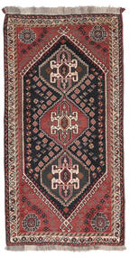  Ghashghai Matta 78X153 Äkta Orientalisk Handknuten Hallmatta Mörkbrun/Svart (Ull, Persien/Iran)