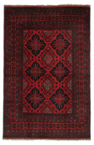105X155 Afghan Khal Mohammadi Matta Matta Äkta Orientalisk Handknuten Svart/Mörkröd (Ull, Afghanistan)