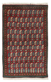  Afshar Matta 93X155 Äkta Orientalisk Handknuten Svart/Mörkbrun (Ull, Persien/Iran)