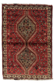  Shiraz Matta 105X154 Äkta Orientalisk Handknuten Svart/Mörkbrun (Ull, Persien/Iran)