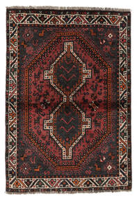  Shiraz Matta 107X155 Äkta Orientalisk Handknuten Svart/Mörkbrun (Ull, Persien/Iran)