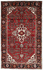 117X193 Hosseinabad Matta Orientalisk Svart/Mörkröd (Ull, Persien/Iran)